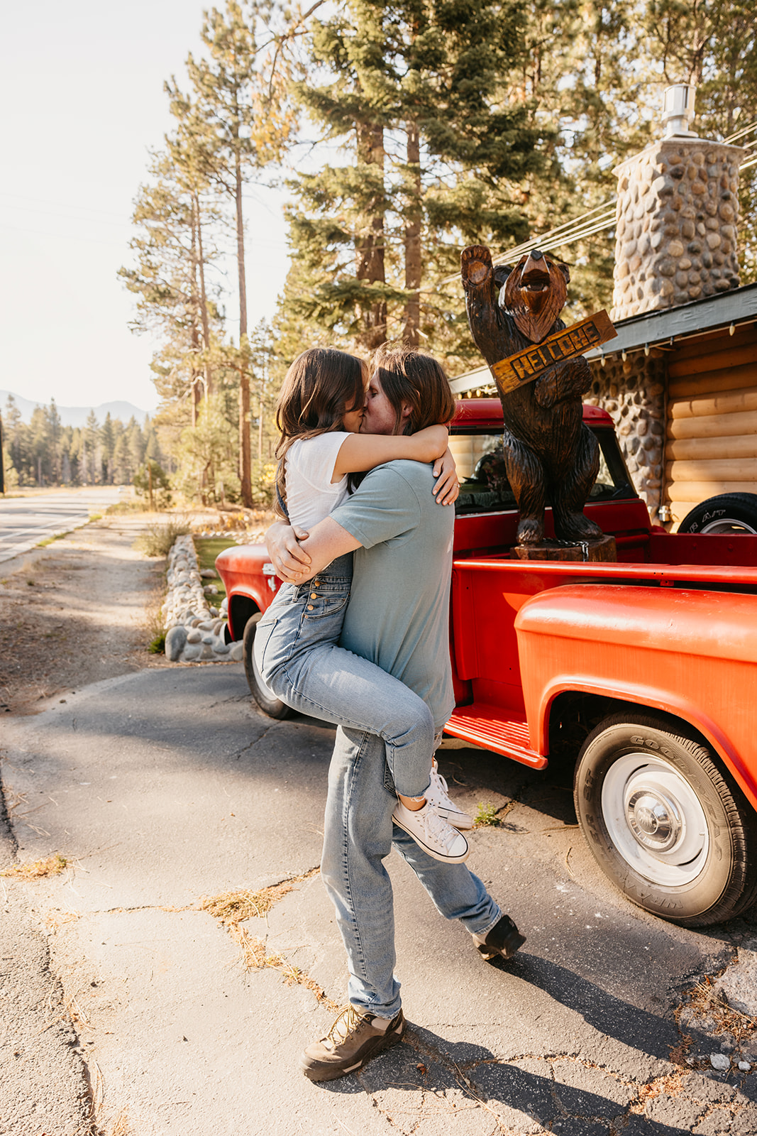 Dani Rawson Photo, a Tahoe-based Photographer, shares photos from a Fireside Lodge Engagement Session in Lake Tahoe, Nev