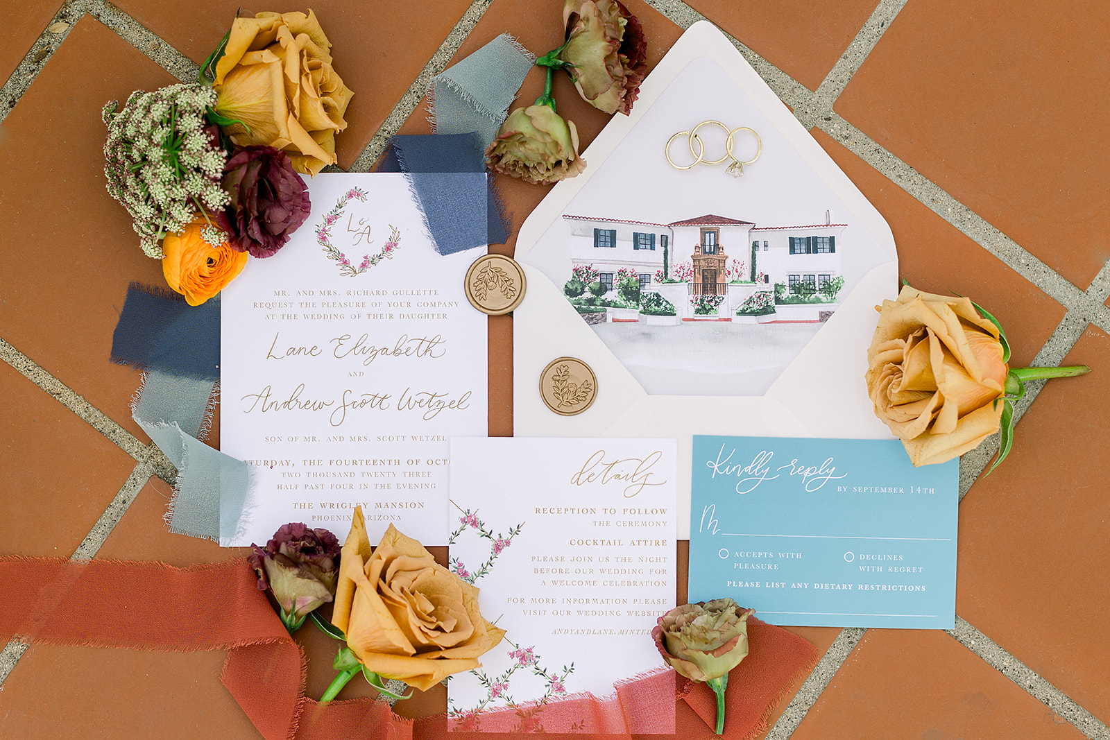 Gorgeous Wedding invitations pay tribute to historic venue