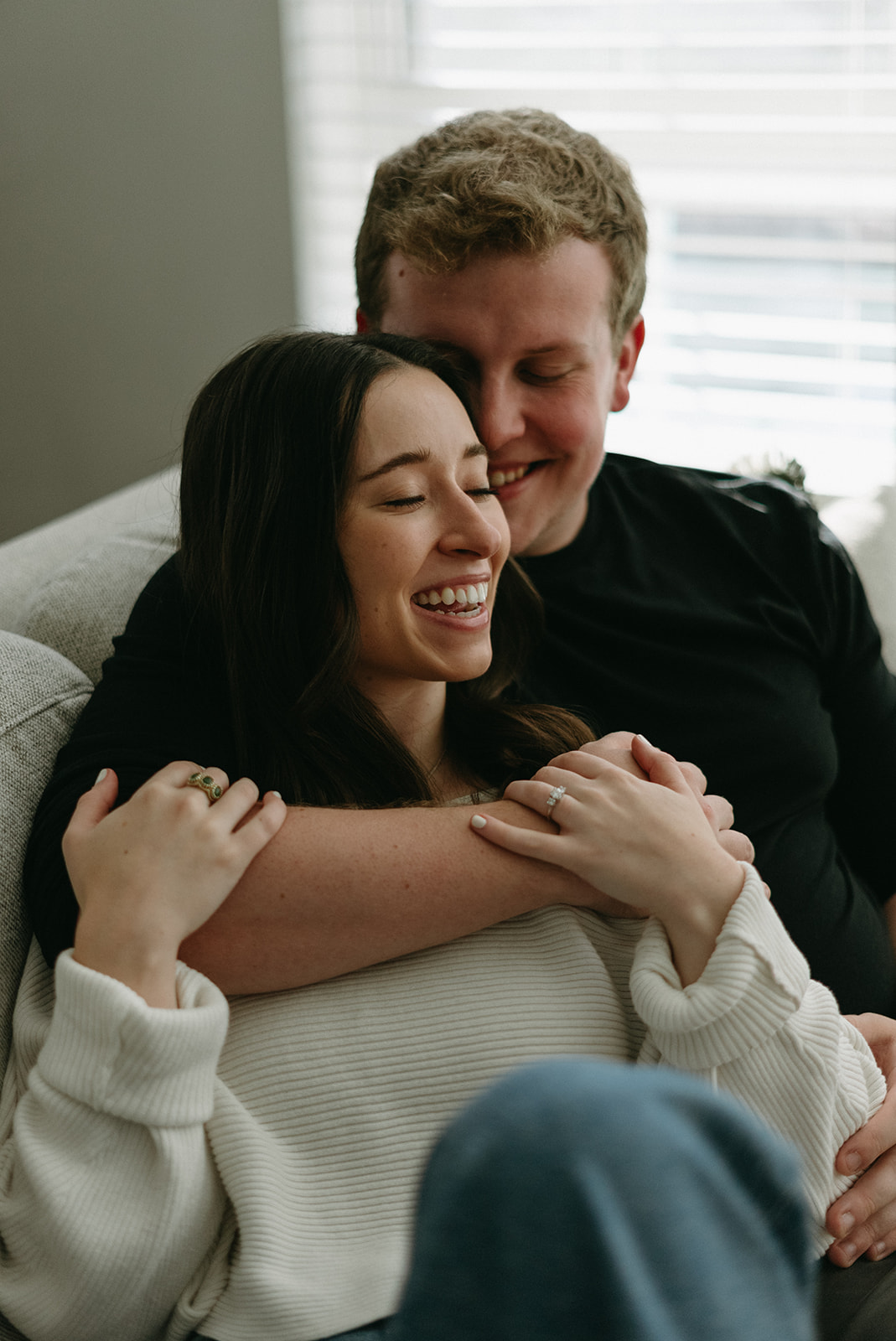 cozy in-home engagement session in Raleigh, North Carolina raleigh engagement photographer nc engagement photographer