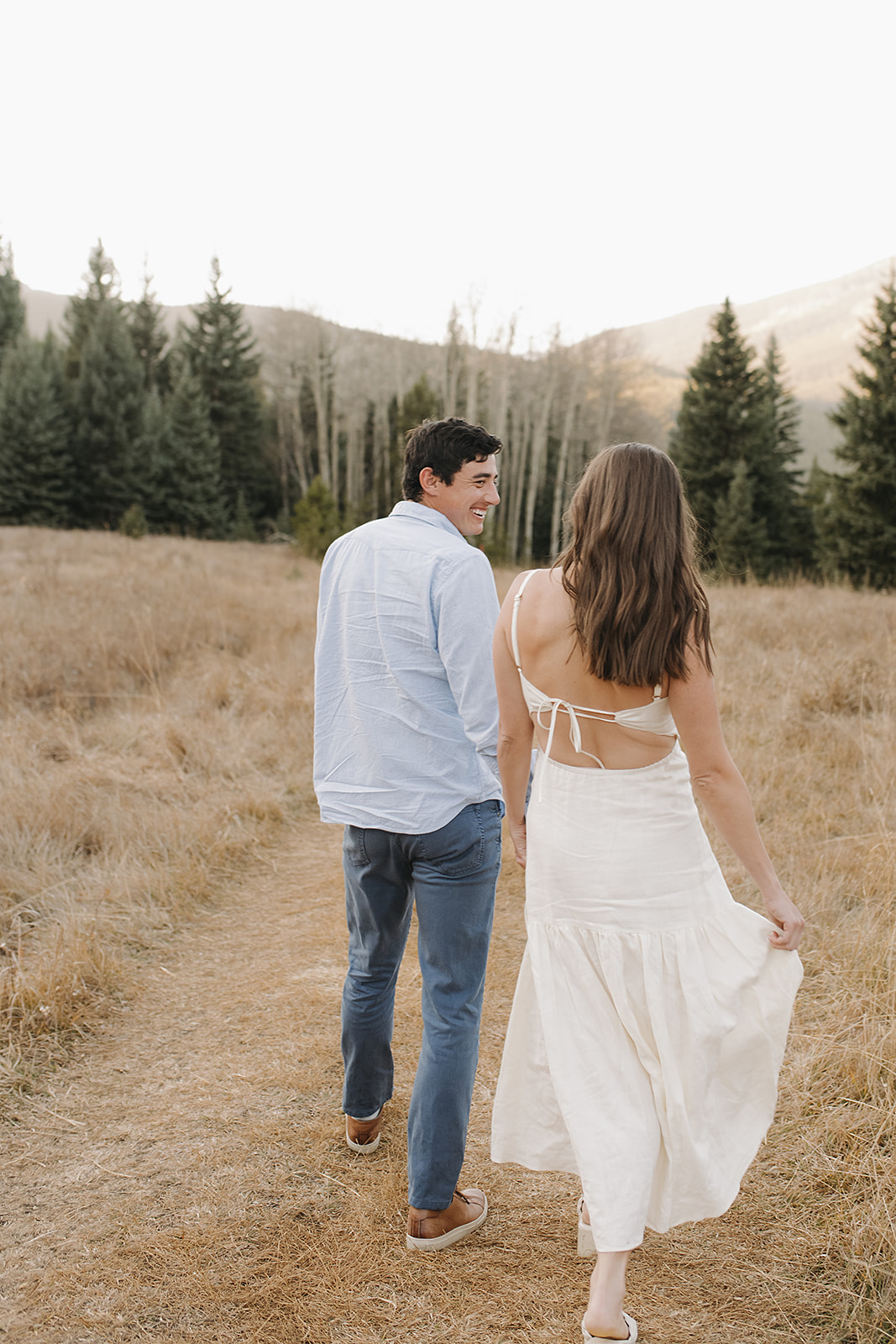 Romantic couples engagement session in Colorado Rocky Mountains 