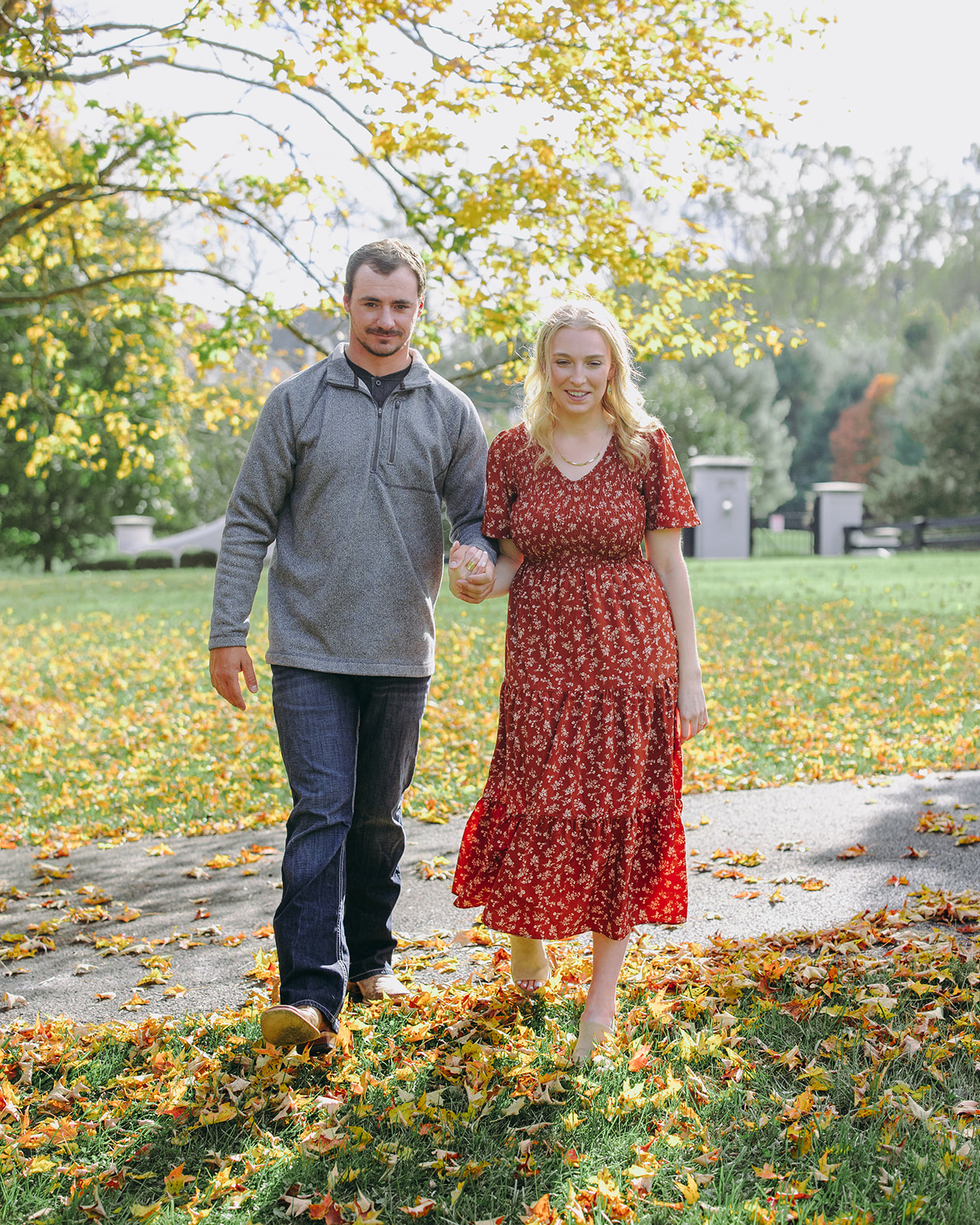 fall day in Clifton engagement session