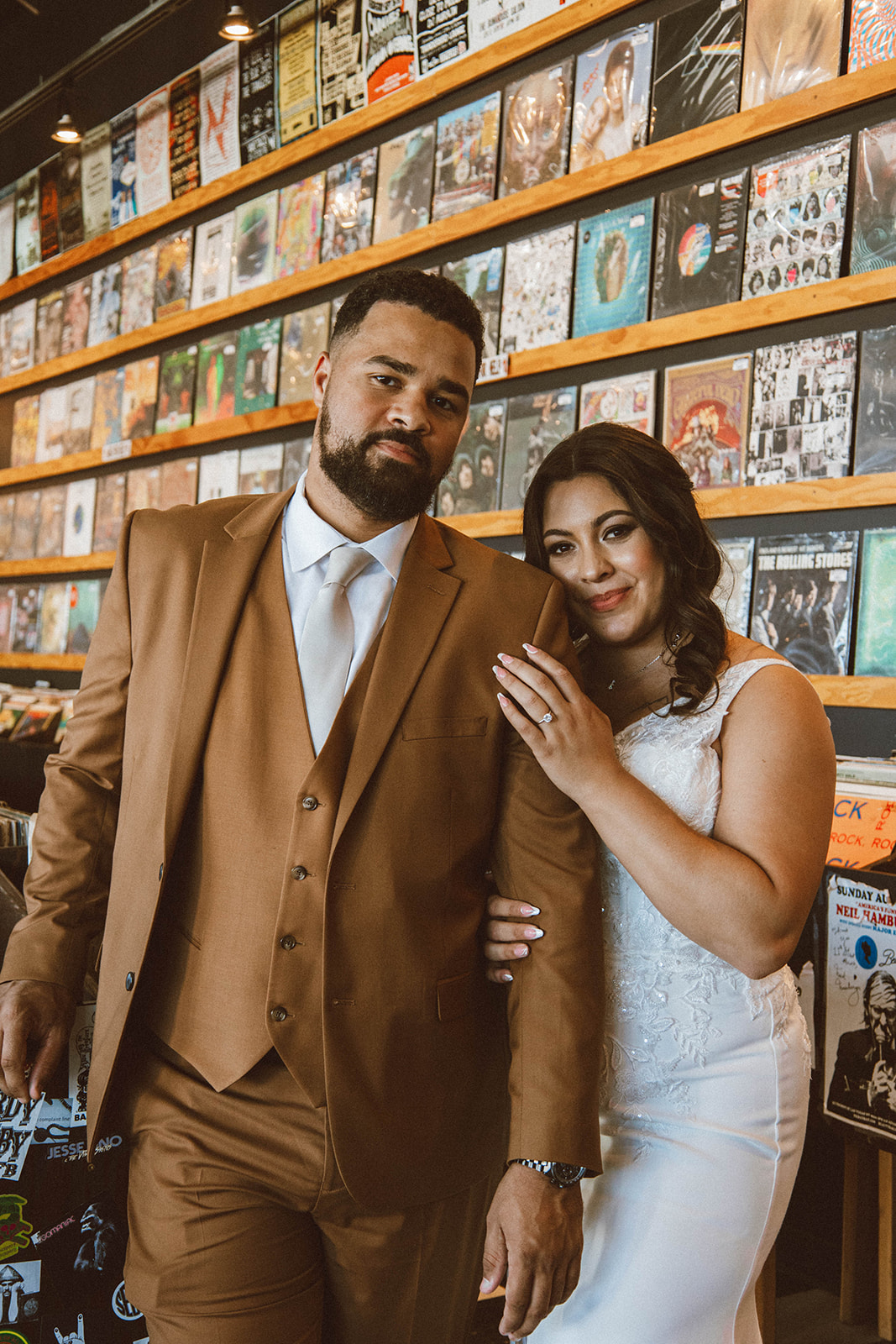 vintage record store elopement
