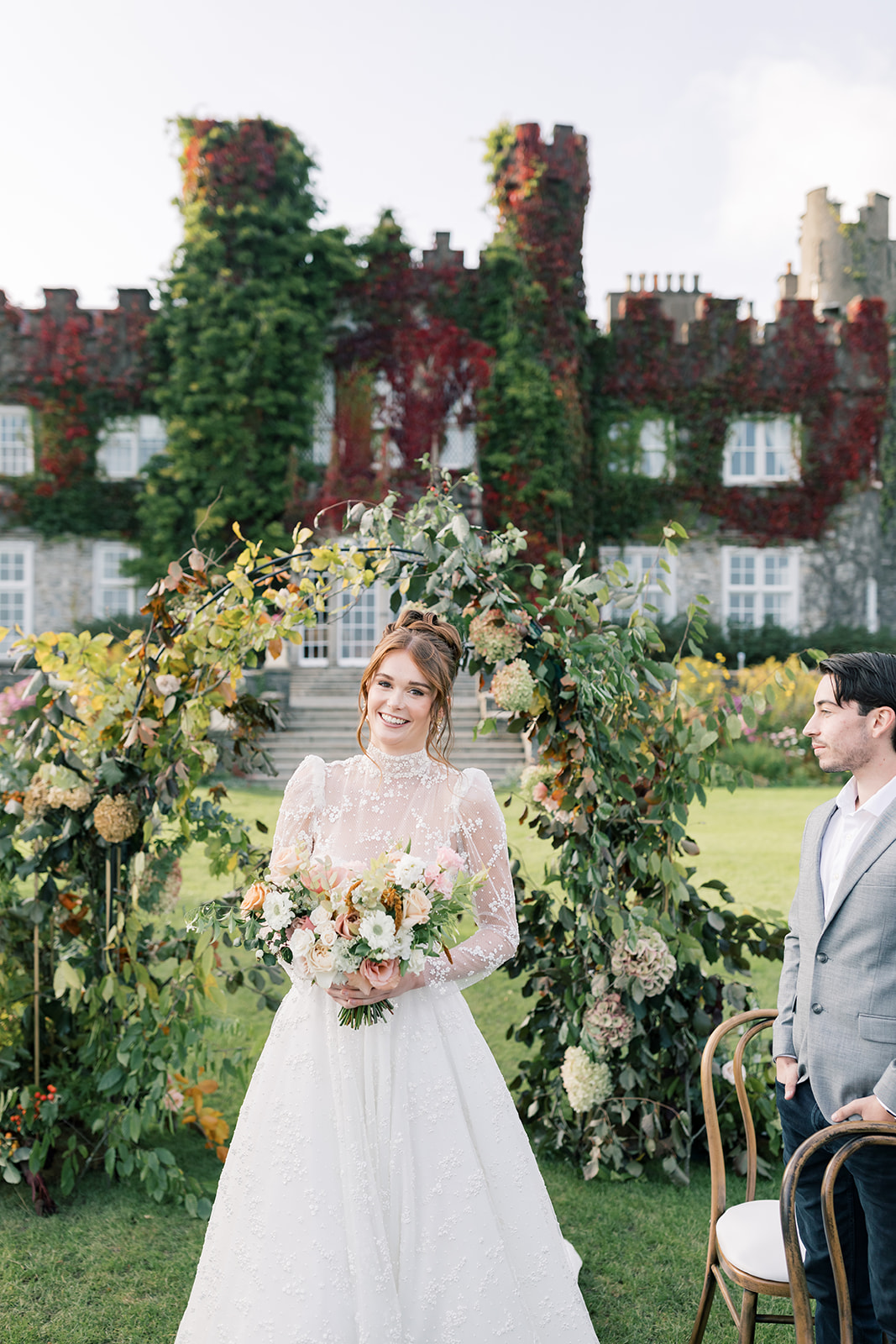 wedding ceremony at luttrellstown castle resort in dublin ireland