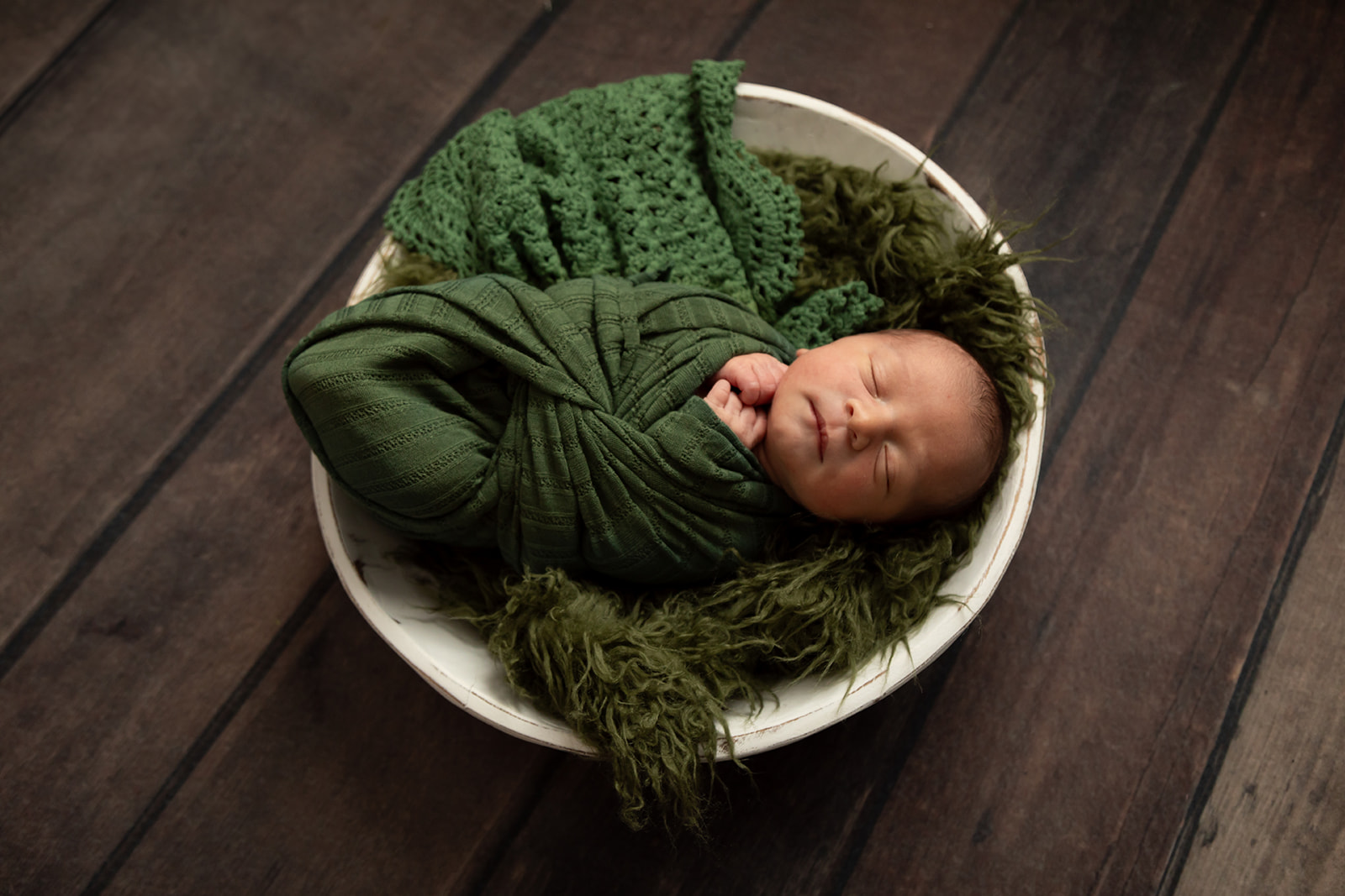 green newborn photos 