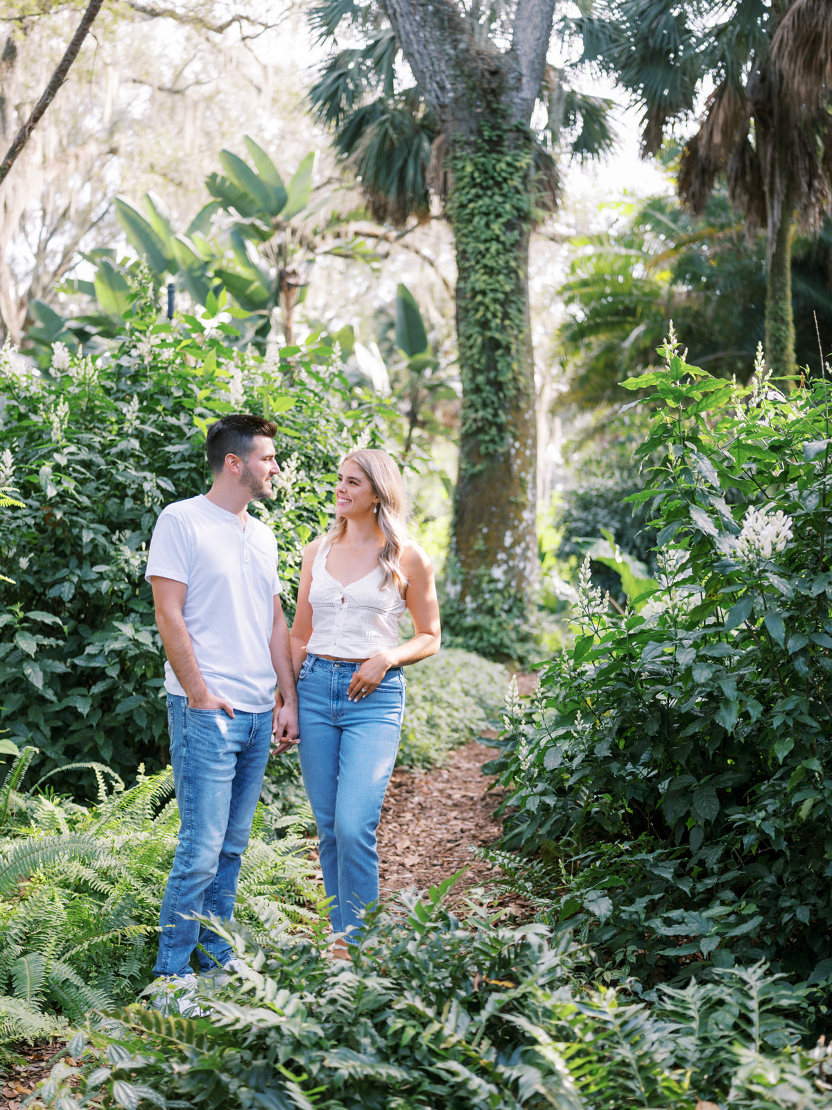 central florida engagement at Bok Tower Gardens