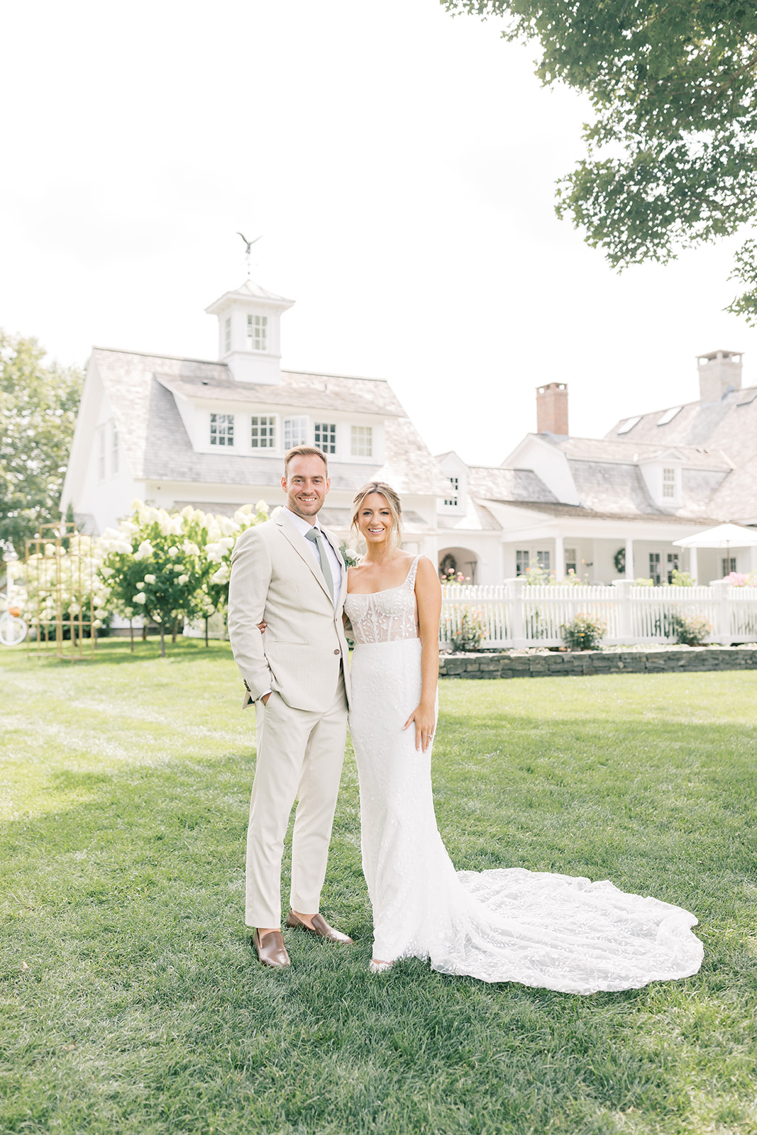 first look on wedding day at smith farm gardens