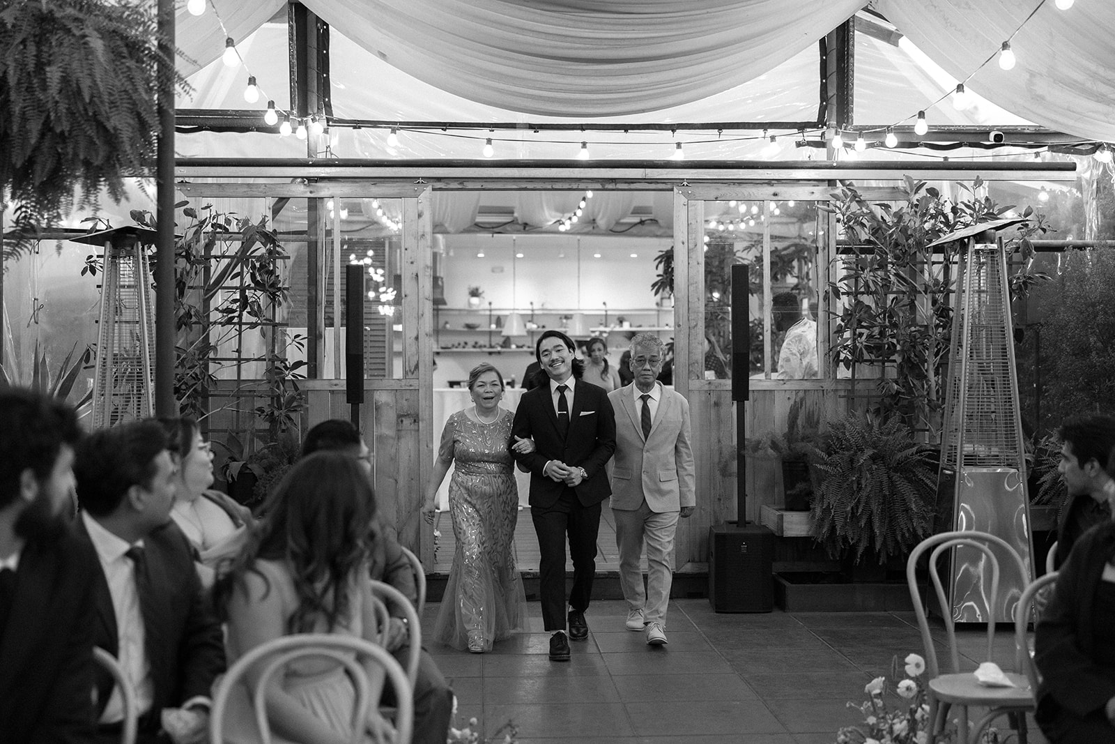 couple walking down the aisle at portland oregon wedding venue
