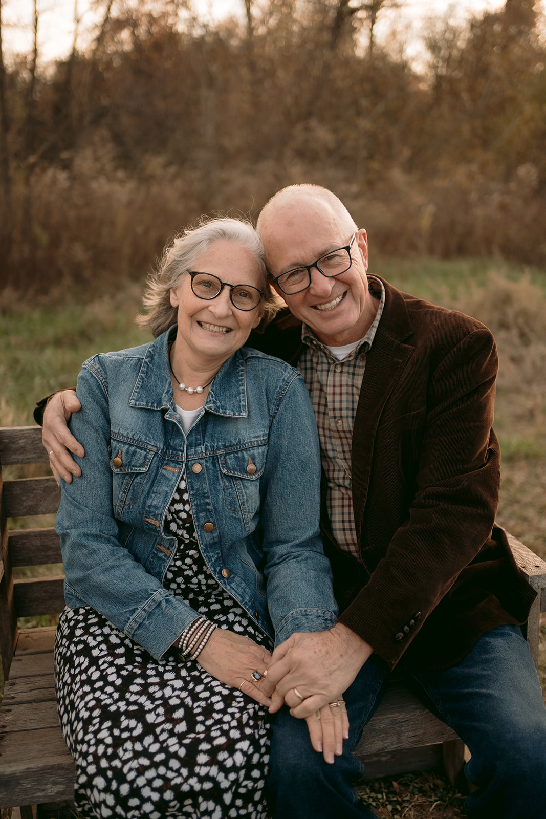 Grandmom and granddad posing for a portrait 