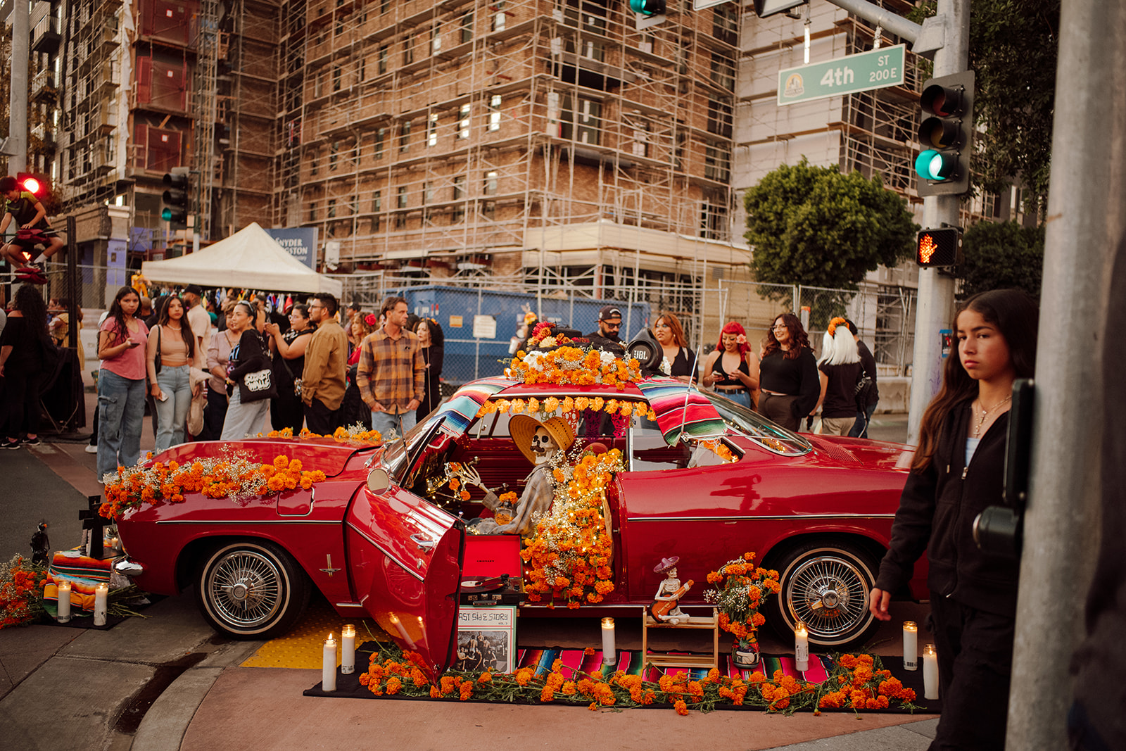 car alter honoring those who passed away Dia de Los Muertos Celebration in Downtown Santa Ana CA.