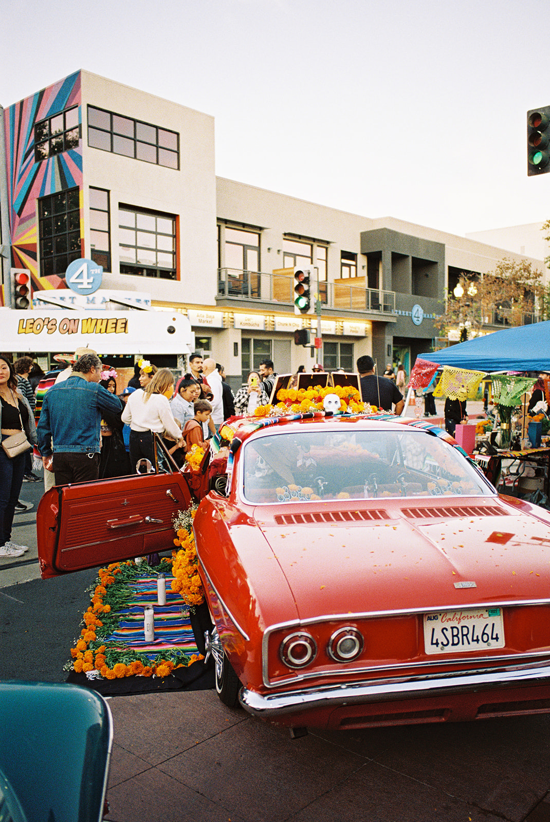 car alter honoring those who passed away on film portra 800 shot on leica ma Dia de Los Muertos Celebration in Downtown 
