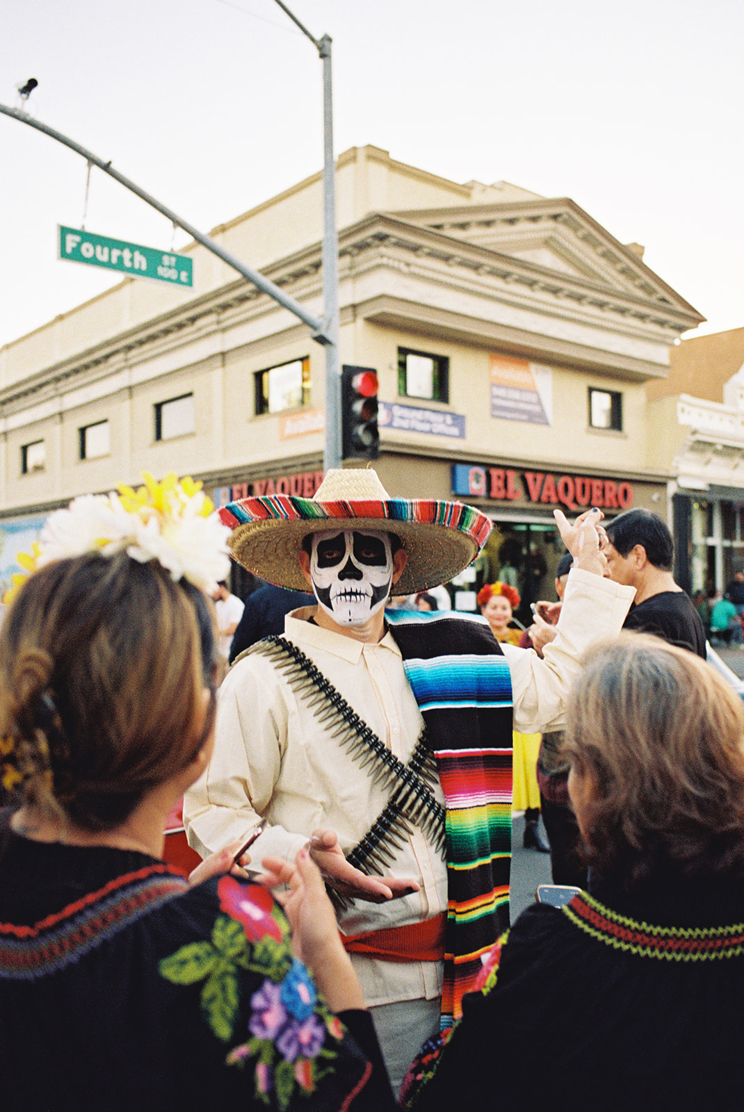 traditional Day of the dead outfit Dia de Los Muertos Celebration in Downtown Santa Ana CA
