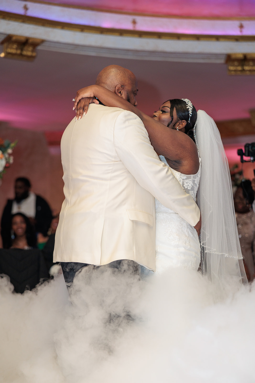 dancing on cloud bride and groom
