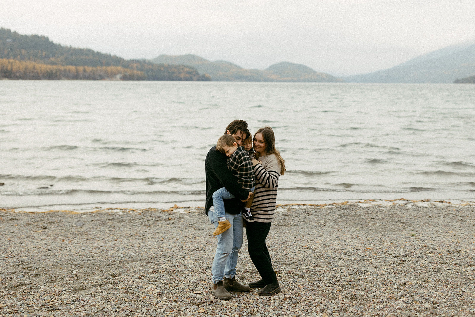 Whitefish Lake in home montana family session 