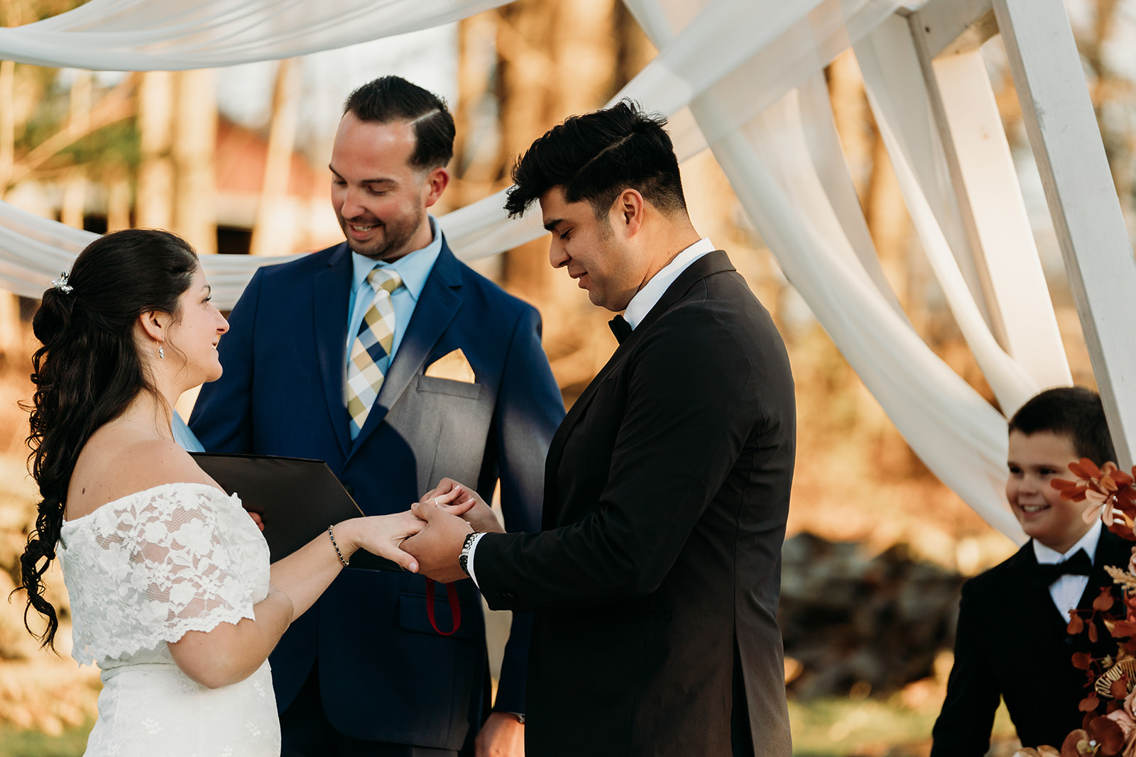 Capturing the warmth and love as the couple exchange vows in an intimate Connecticut setting