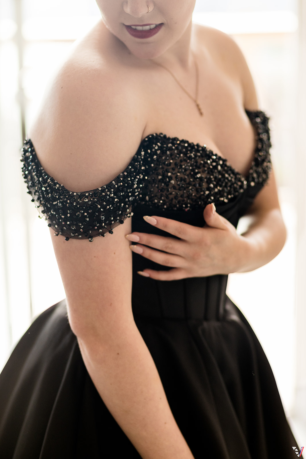 Gorgeous black wedding dress. 