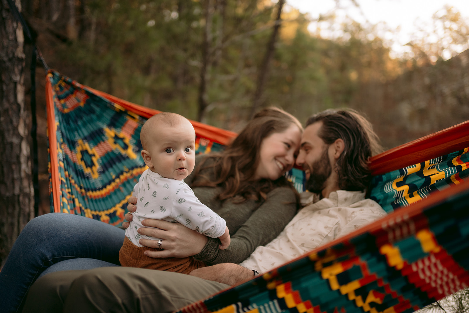 family in a hammock together