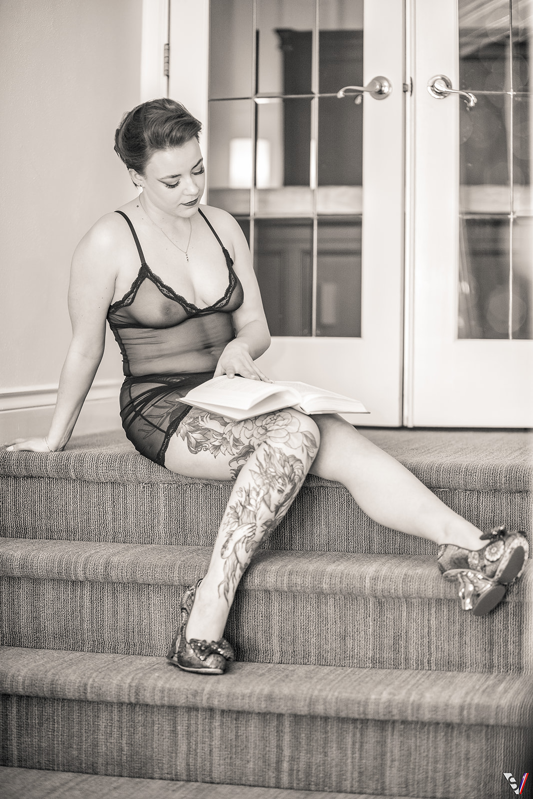 Amazing tattoos for a bridal boudoir photo session. 