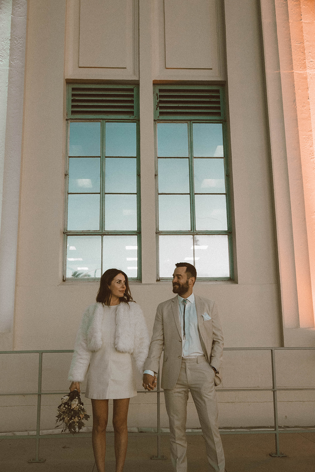 stylish couple courthouse wedding