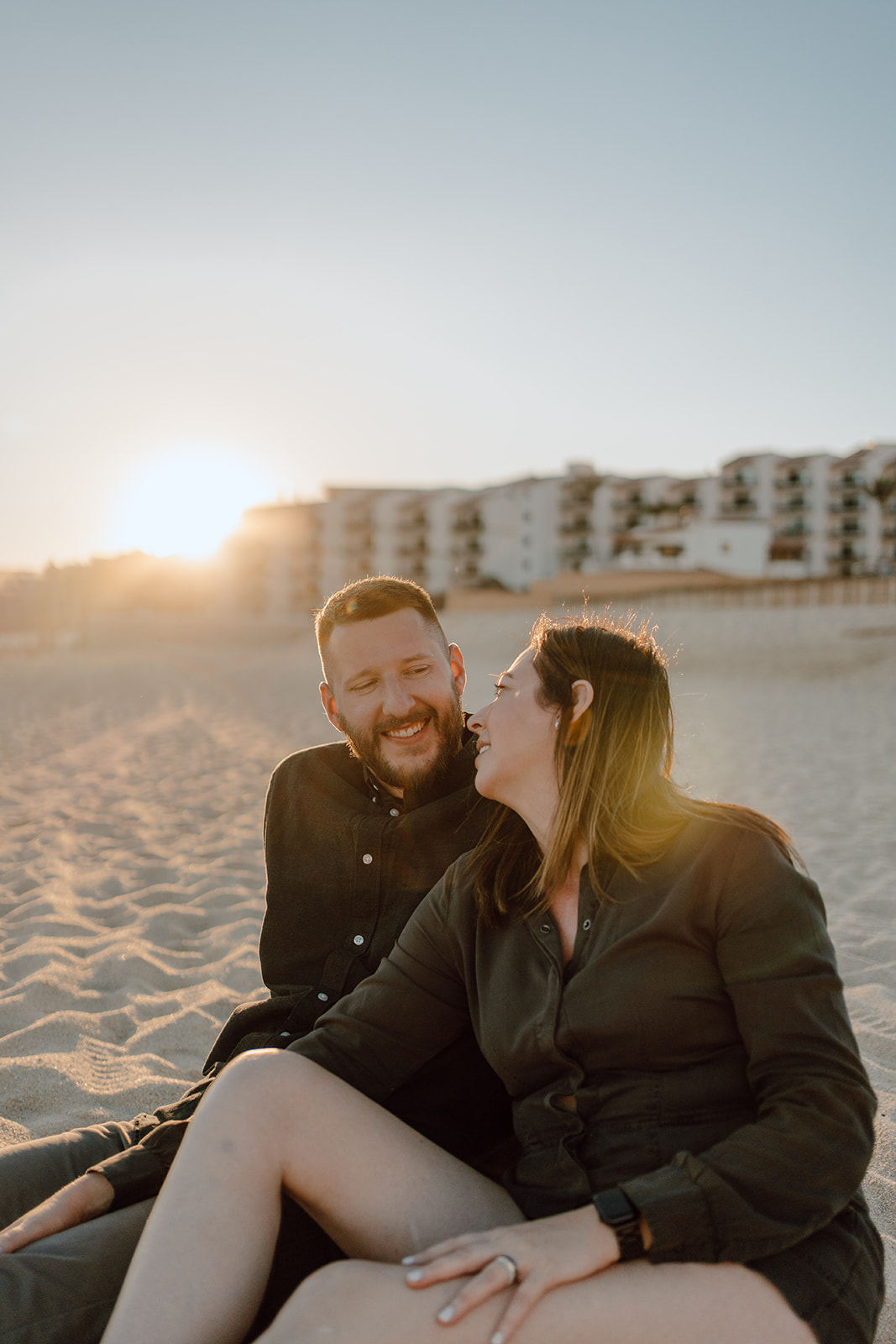 Golden beach couples session