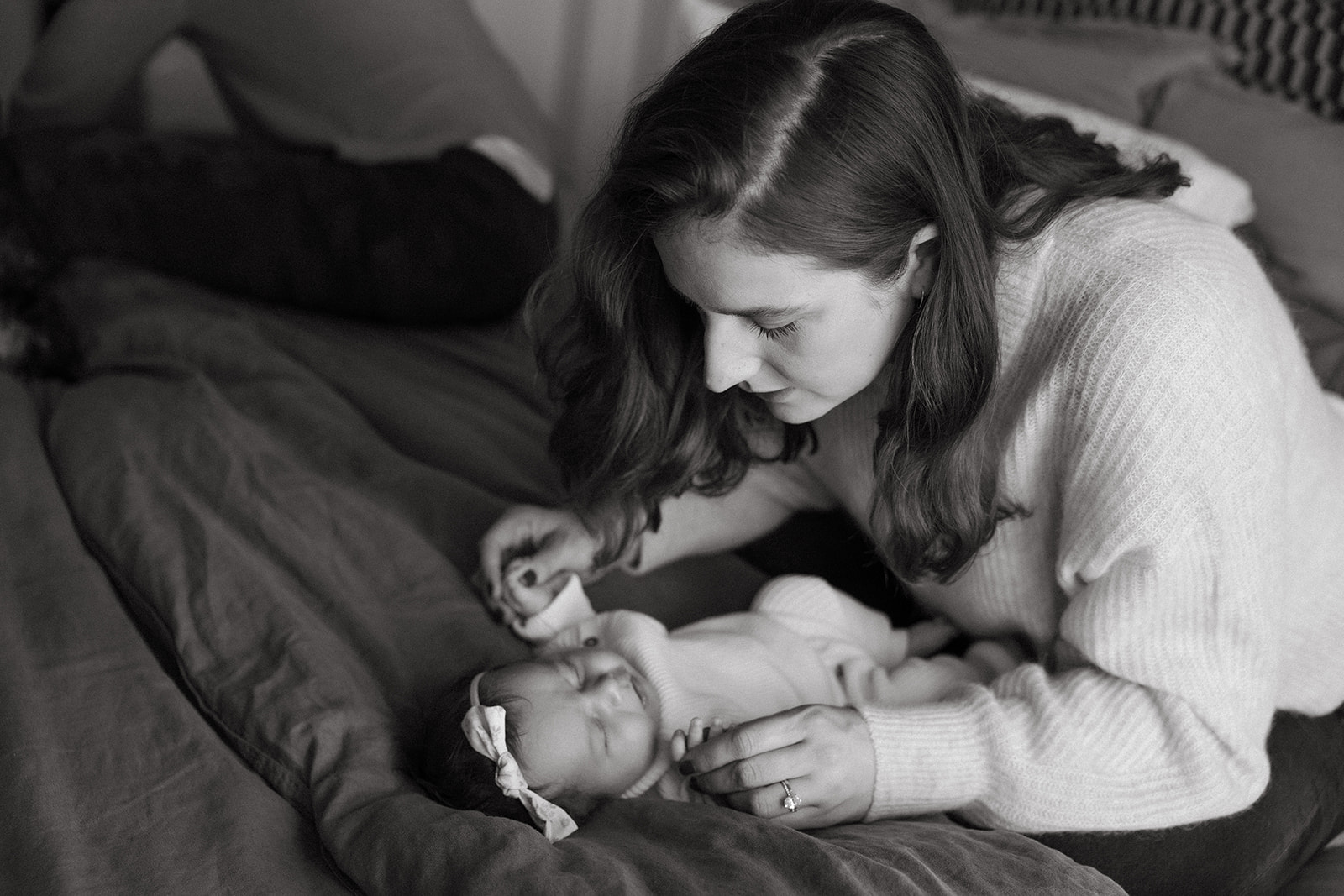 In-home newborn photoshoot with baby girl in San Francisco Noe Valley.