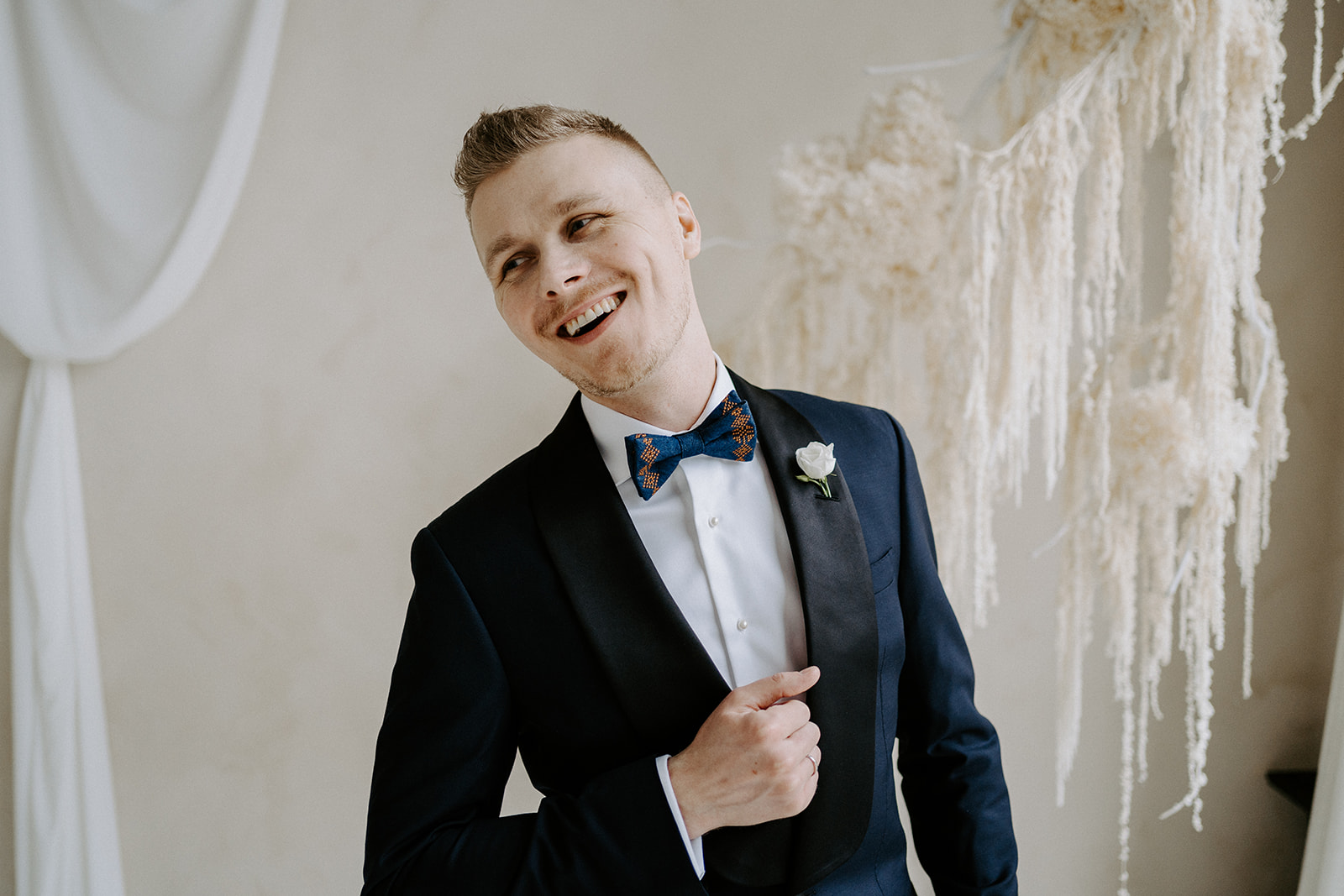 A portrait of the groom.