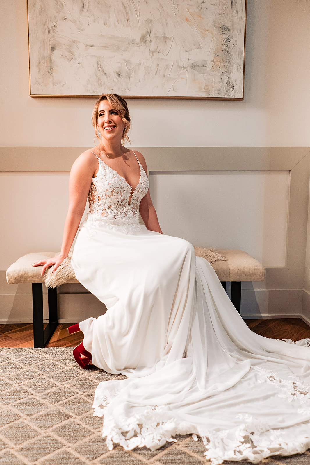 photo of bride at the lucy cescaphe in philadelphia