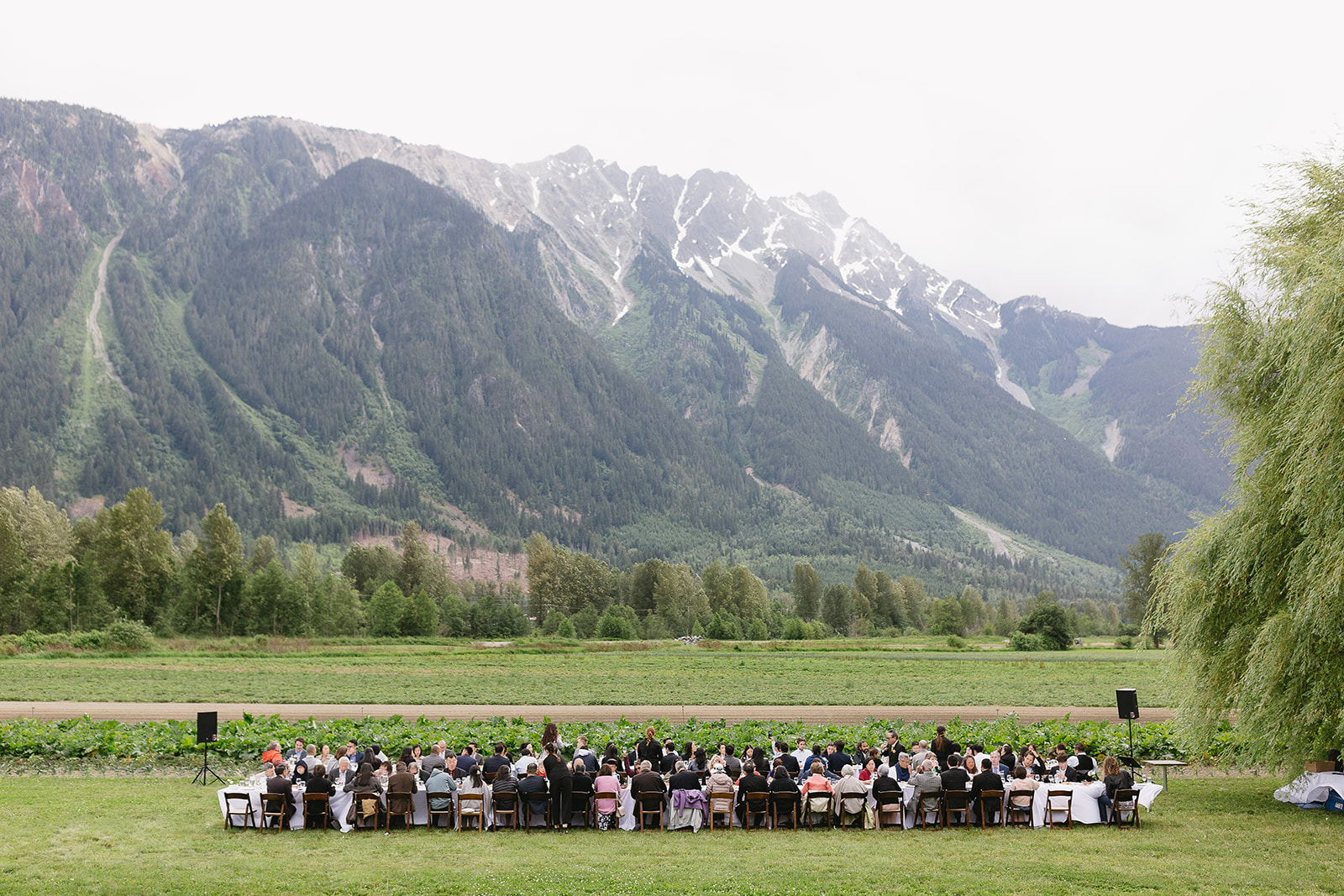Pemberton Valley, North Arm Farm Wedding, Ceremony Mountain Backdrop