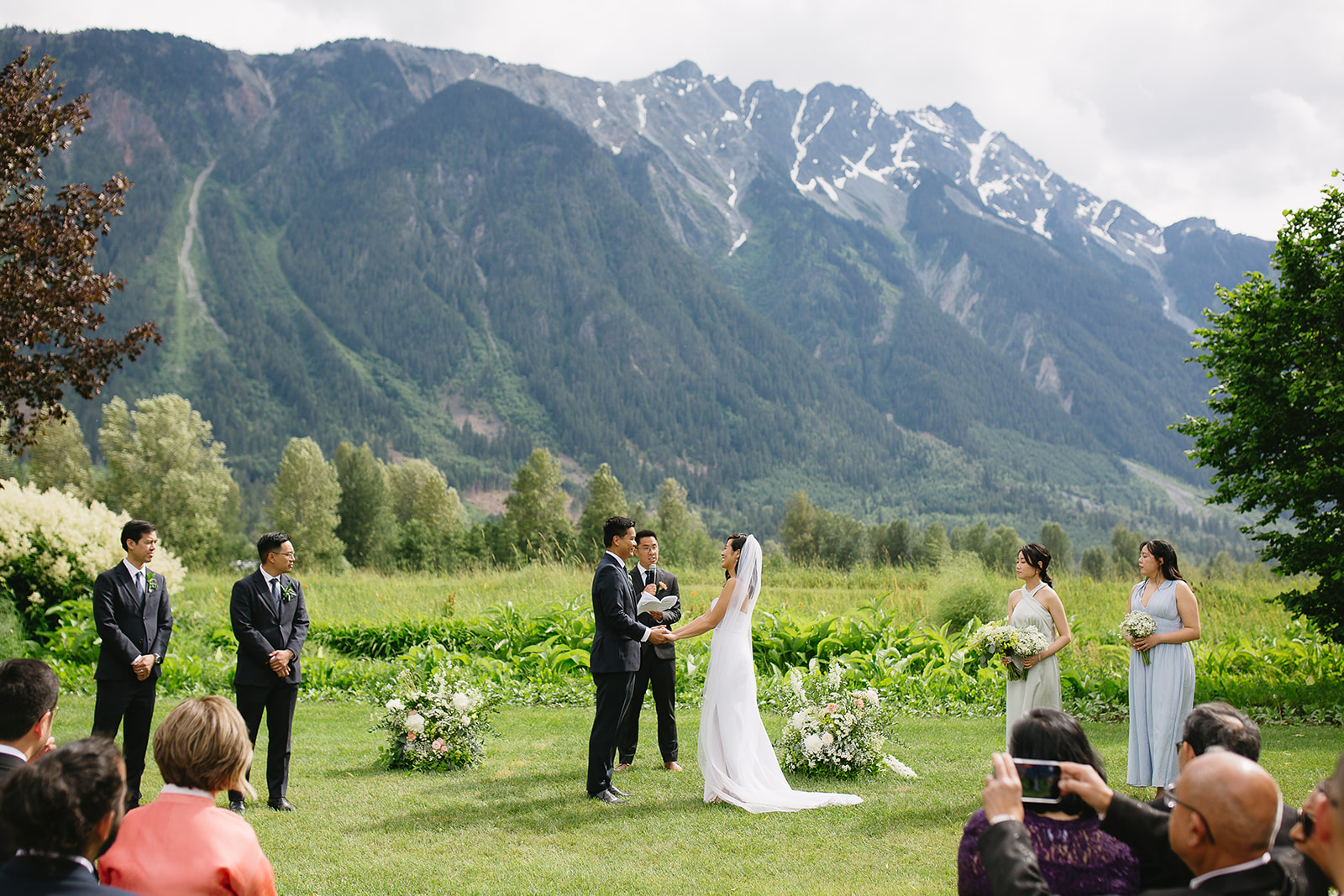 Pemberton Valley, North Arm Farm Wedding, Ceremony Mountain Backdrop