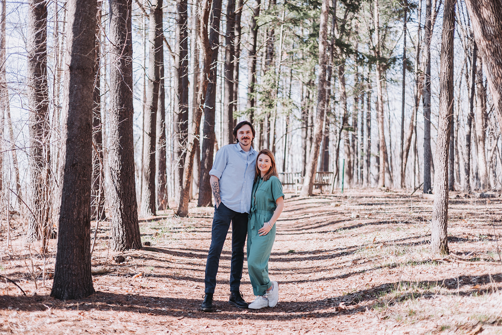 spring couples photo woods